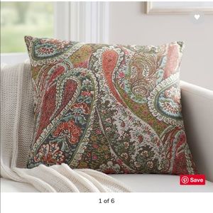 Pottery Barn Paisley Reversible Pillow Covers (2)